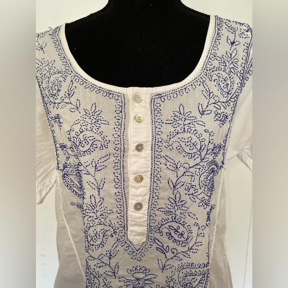 Subltle Luxury Cotton Embroidered Tunic Top - Picture 2 of 6